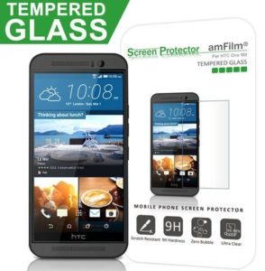 2. amFilm Tempered Glass Screen Protector for HTC One M9