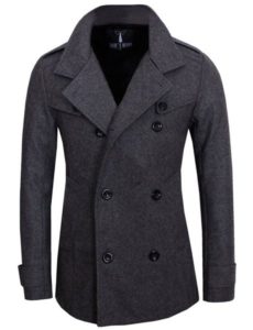 3. Tom's Ware Mens Stylish Fashion Classic Wool Double Breasted Pea Coat