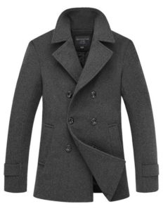 4. Match Men's Wool Blend Buttoned Top Coat