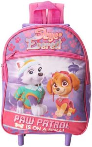 5. Nickelodeon Girl's Paw Patrol Rolling Backpack