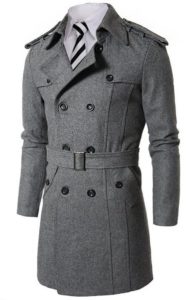 9. Doublju Mens Wool Coat with Belt