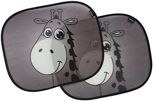 Car Sun Shades, Best Car Window Shade for Baby, Protect Your Infant & Child. 2X Giraffe Design Sunshade Car Blinds by Baby Uma & EZ-Bugz