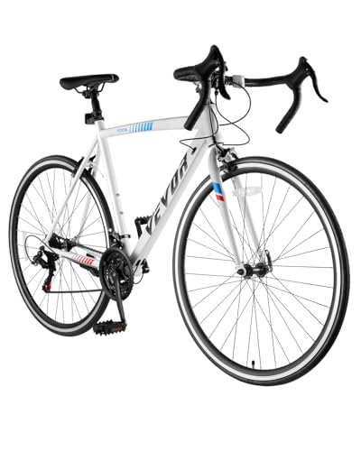 VEVOR Road Bike, 700C Wheels Racing Bike, Shimano 21 Speeds Drivetrain City Commuter Road Bicycle, Urban Adult Sport Bicycle with Carbon Steel Frame, Drop Bar, Caliper Brake, for Men and Women