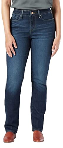 Levi Strauss Signature Women's Modern Straight Jeans Mid-Rise Stretch Denim (Available in Plus Size), Angel Island, 12 Regular