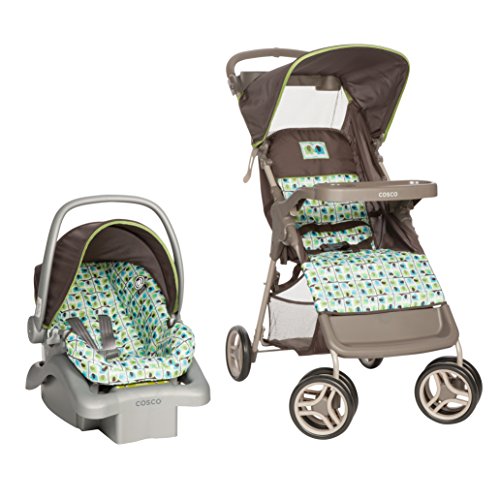 Cosco Lift & Stroll Travel System - Car Seat and Stroller – Suitable for Children Between 4 and 22 Pounds, Elephant Squares