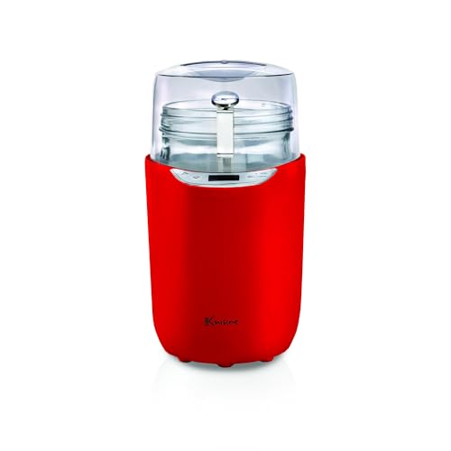 Euro Cuisine YM460 Probiotic & Greek Yogurt Maker Machine with 2 Quart Glass Jar (64 Oz.), Red, 2025 Edition, Adjustable Time & Temperature Control