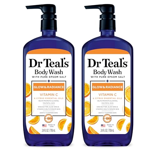 Dr Teal's Glow & Radiance with Vitamin C & Citrus Essential Oils Body Wash 24oz Pack of 2
