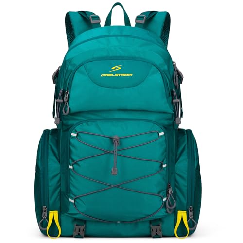 Maelstrom Hiking Backpack,40L Waterproof Camping Backpack,Men Women Packable Hiking Daypack with Rain Cover,Lightweight Travel Backpack-Green