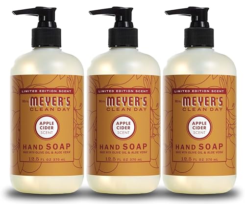 MRS. MEYER'S CLEAN DAY Hand Soap, Apple Cider, Made with Essential Oils, 12.5 oz - Pack of 3