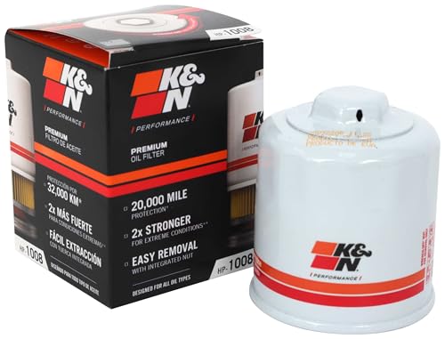 K&N Premium Oil Filter: 20,000 Mile Engine Protection with Wrench Off Nut: Compatible with Select 1990-2023 INFINITI/MAZDA/NISSAN/SUBARU Vehicle Models (See Description for Select Models), HP-1008