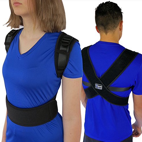 ComfyMed® Posture Corrector Clavicle Support Brace CM-PB16 Medical Device to Improve Bad Posture, Thoracic Kyphosis, Shoulder Alignment, Upper Back Pain Relief for Men and Women (REG 29' to 40' Chest)