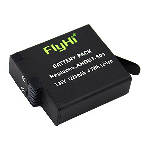 FlyHi Battery for GoPro Hero 5, HERO5 Black (Compatible with Firmware v01.55 and v01.57)
