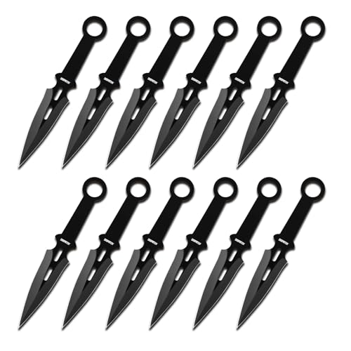 Dispatch Throwing Knives Set of 12, Professional Throwing Knife with Nylon Sheath, Stainless Steel Well Balanced Kunai Throwing Knives for Recreation and Competition