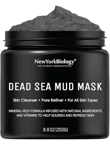 New York Biology Dead Sea Mud Mask for Face and Body | Spa Quality Pore Refiner for Oily Skin | Natural Skincare for Women & Men | Tighten Skin for A Healthier Complexion | 8.8 oz