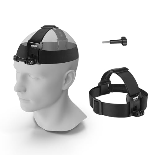 NEEWER Head Strap Mount Compatible with GoPro Hero 13 12 11 10 9 8 Black 7 Silver 7 White, Adjustable Head Mount Action Camera Accessories for POV Video Recording Cycling Surfing, GP-71