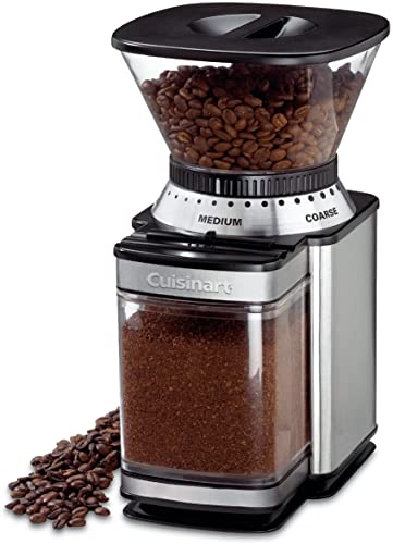 Cuisinart Coffee Grinder, Electric One-Touch Automatic Burr Coffee Grinder with 18-Position Grind Selector, Cup Size Selector for 4 – 18 Cups, DBM-8P1, Black Stainless