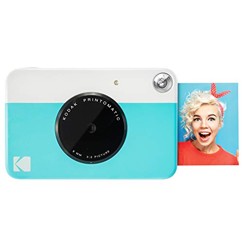 KODAK Printomatic Full-Color Instant Print Digital Camera - Colorful Photos On Zink 2x3' Sticky-Back Photo Paper - 5MP, Portable, Creative Fun Gift for Birthday, Christmas, Holiday - Blue