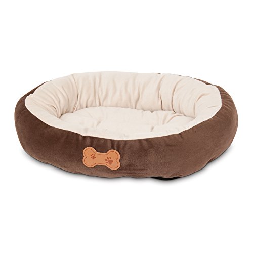 Aspen Pet Oval Cuddler Pet Bed for Small Breeds 20-inch by 16-inch Chocolate Brown