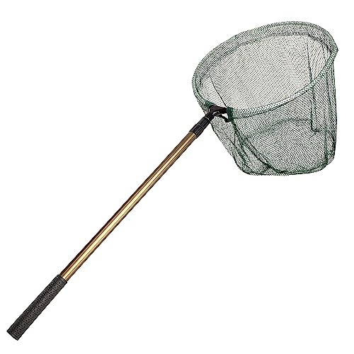 uxcell Collapsible Fishing Net with Telescoping Handle, 1pc Three Sections Foldable Fish Landing Net Metal Fishing Net Freshwater for Fisherman Fishing Landing Dip Net Mesh