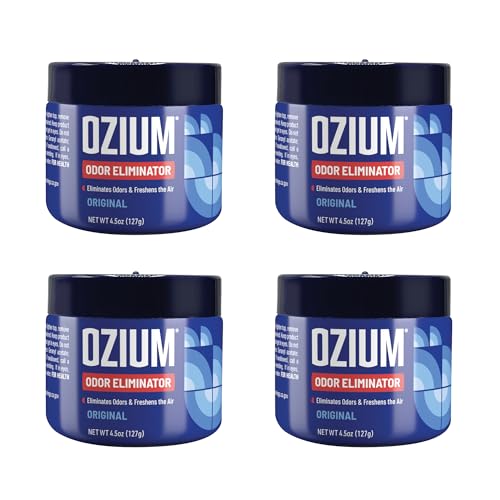 Ozium 4.5 Oz. Odor Eliminating Gel for Homes, Cars, Offices and More, Original, 4 Pack
