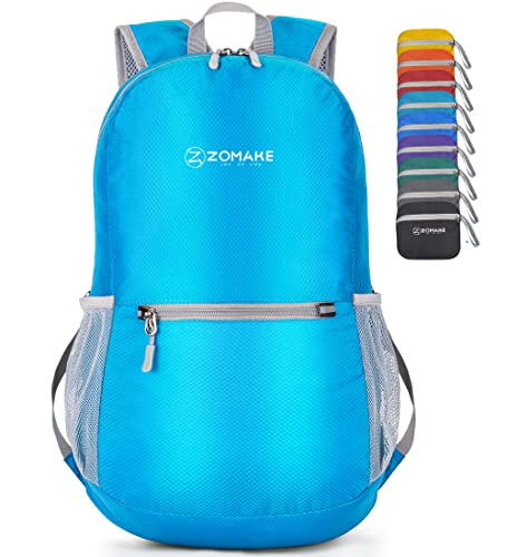 ZOMAKE Ultra Lightweight Hiking Backpack 20L, Packable Small Backpacks Water Resistant Daypack for Women Men(Light Blue)