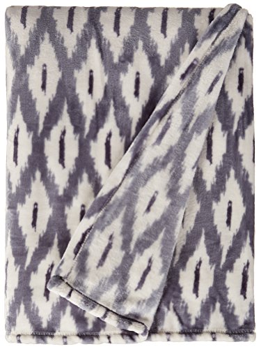 Northpoint Ruya Oversized Printed Velvet Plush Throw Blanket, 50 x 70, Ikat