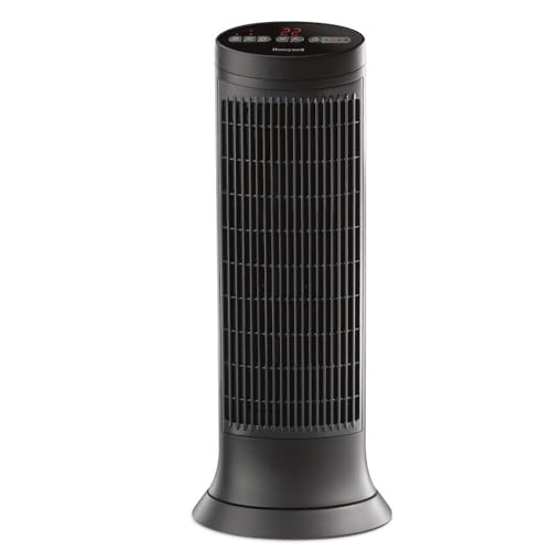 Honeywell Digital Ceramic Tower Heater, 1500 Watt, Black – Oscillating Ceramic Heater – Space Heater with Two Heat Settings
