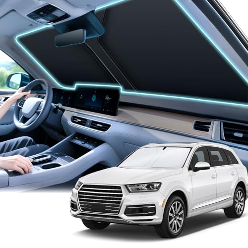 SINGARO 300T Universal Car Windshield Sun Shade, Foldable Reflective for Windshield & Window Shades with Overlapping Design, Car Interior Accessories (55' L x 26.7' W)