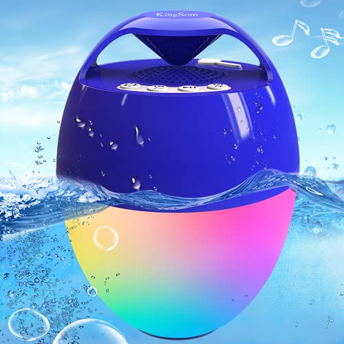 Portable Bluetooth Pool Speakers,Hot Tub Speaker with Colorful Lights,IP68 Waterproof Floating Speaker,360° Surround Stereo Sound,85ft Bluetooth Range,Hands-Free Wireless Speakers for Shower Spa Home