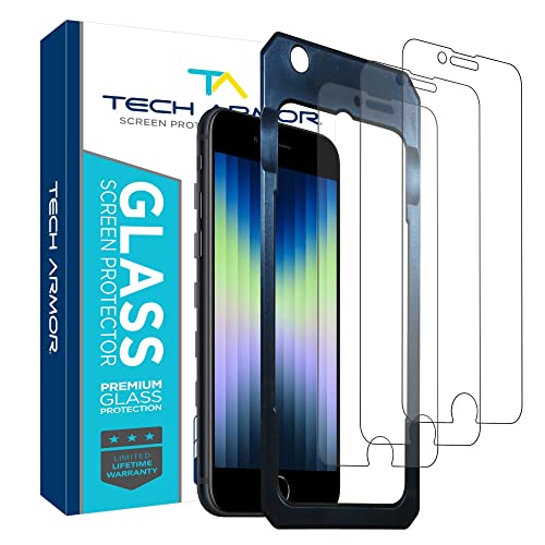 Tech Armor Ballistic Tempered Glass Screen Protector Designed for Apple NEW iPhone SE 3 (2022), SE 2 (2020), iPhone 8, 7 (4.7 Inch) 3 Pack