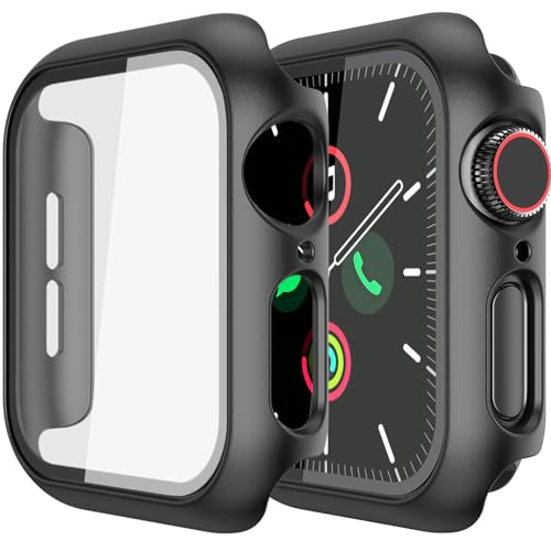 idudu Case for Apple Watch Screen Protector SE 3(2025) SE 2/SE/Series 4 5 6 44mm with Tempered Glass | Slim Guard Bumper | Full Coverage Hard PC Protective Cover | Compatible iWatch 44mm