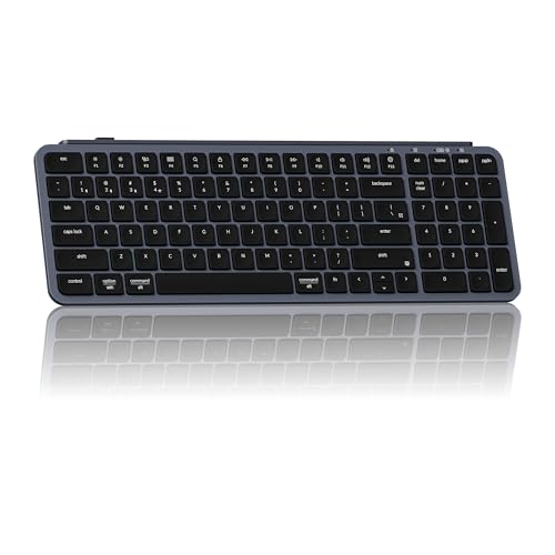 Keychron Ultra-Slim B2 Pro Bluetooth Keyboard 2.4 GHz Wireless Lightweight 96% ZMK Launcher with Numeric Keypad Compatible for Mac Windows Linux - Space Gray