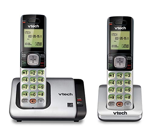VTech CS6719-2 2-Handset Cordless Phone with Caller ID/Call Waiting, Handset Intercom & Backlit Display/Keypad, Silver