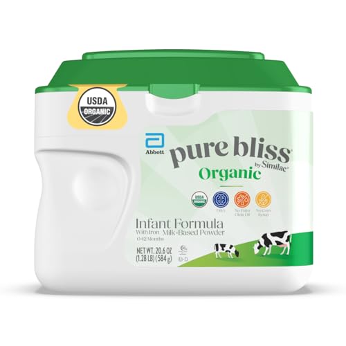Pure Bliss by Similac Organic Infant Formula, Easy to Digest, USDA-Certified Organic, Powder, 20.6-oz Tub