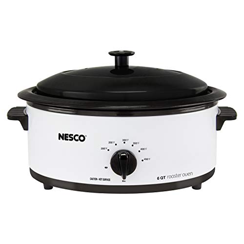 Nesco 6 Qt. Porcelain Roaster Oven, White, 4816-14