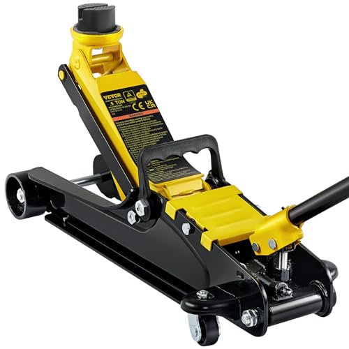 VEVOR 2.5 Ton Low Profile, Heavy-Duty Steel Racing Floor Jack with Single Piston Lift Pump, Lifting Range 3.35'-14.96'