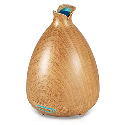 URPOWER Essential Oil Diffuser, 150ml Wood Grain Ultrasonic Aromatherapy Oil Diffuser with Adjustable Mist Mode Waterless Auto Shut-off Humidifier and Diffusers for Essential Oils