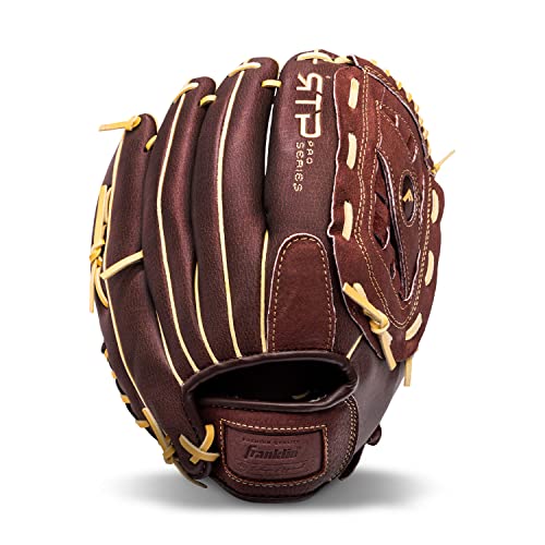 Franklin Sports Baseball Gloves - RTP Pro Adult Baseball Mitt - Mens Outfield Fielders Glove - Brown Leather - 12.5'