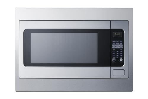 Summit 27” and 30' Built-In Microwave Oven Stainless Steel, 2.2 Cubic Feet, with Trim Kit Digital Control Panel, 1200W (27 Inch)