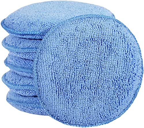 FONAROLL Microfiber Wax Applicator Pads, Car Wax Applicator, Buffing & Detail Polishing Foam Pads for Car Cleaning and Fine Polishing (5' Diameter, 6 Pack)…