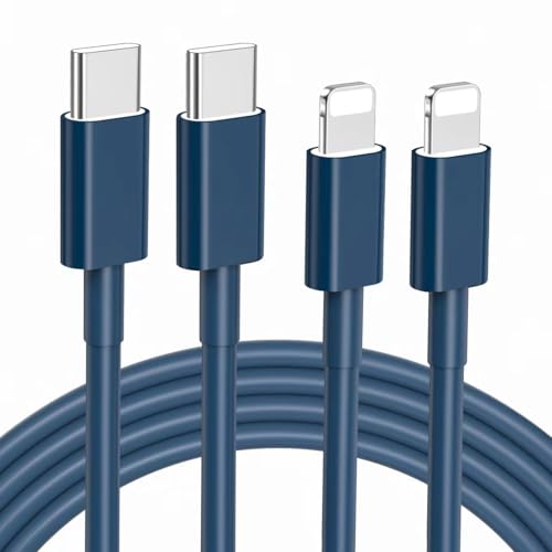 Chamer USB C to ightning Cable 2Pack 3FT for iPhone Fast Charger Cable【MFi Certified】 Type C to ightning Charging Cord Compatible with iPhone 14 13 13 Pro Max 12 12 Pro Max 11 XS XR X 8 iPad, Blue