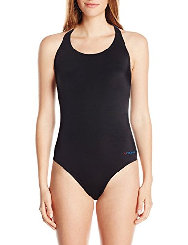 UNOW Women Pro Training Racerback Slimming One Piece Swimsuit (Black,XL)