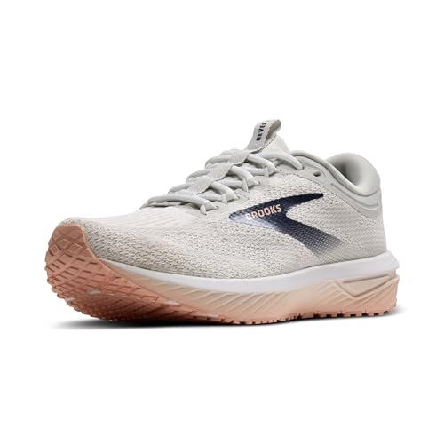 Brooks Women’s Revel 7 Neutral Running Shoe - Oyster/White/Tropical Peach - 9 Medium