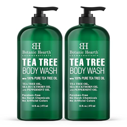 Botanic Hearth Tea Tree Body Wash | 16 Fl Oz | Helps Soothe Itchy, Dry Skin, Antifungal Body Wash With 100% Pure Tea Tree Oil | Sulfate Free, Paraben Free, For Men And Women Set Of 2