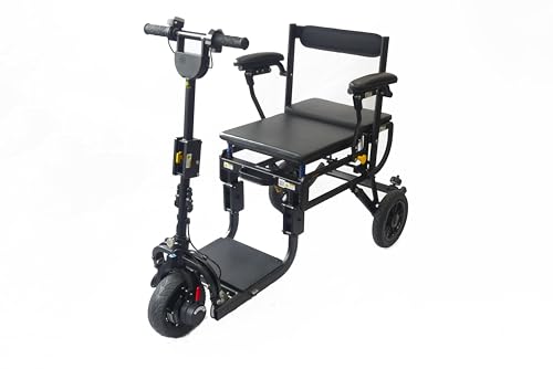 eFOLDi Lite Lightweight Folding Travel Mobility Scooter – Compact Electric Powered Wheelchair Alternative, Portable, Ultra-Light Magnesium Alloy Frame, Comfortable Seat, Airline Approved