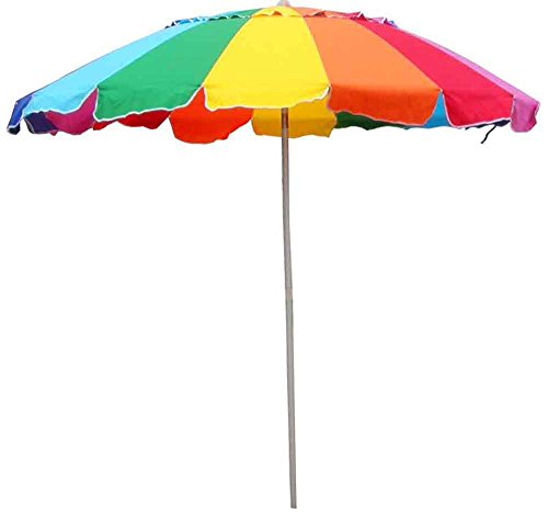 Impact Canopy Beach Umbrella Rainbow Color with Carry Bag - 8 Foot