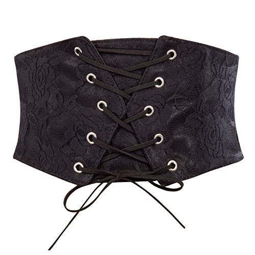 GRACE KARIN Women's Black Corset Belt Waist Cincher Belt Underbust Corset Black L