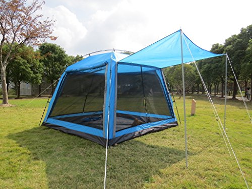 Hasika Screen Camping Tent with Floor 4 Season 8x8ft Large Mesh Room Shelter Canopy for Outdoors Gazebo Outside Poles Excluded
