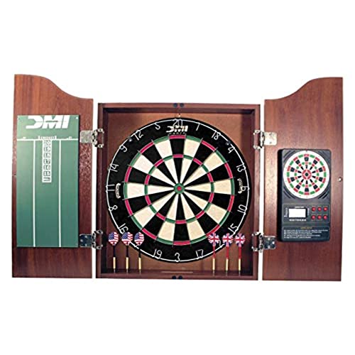 DMI Sports Bristle Dartboard Cabinet Sets - Includes LED Lighting or Electronic Scoring Option