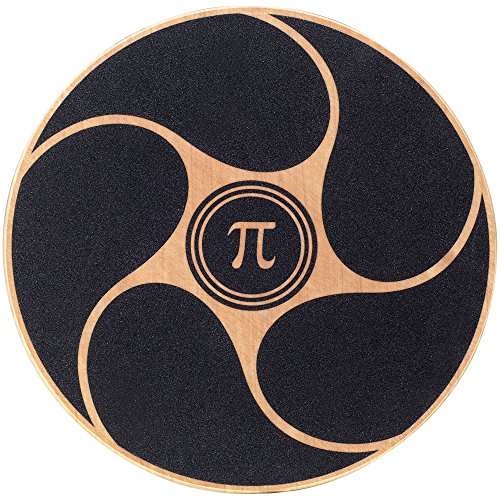 PI Fitness Balance Board: 15.5' Portable Wooden Exercise Disc for Fitness and Physical Therapy with Non-Slip Safety Top to Tone Muscles, Strengthen Core, Practice Stability, and Injury Rehab
